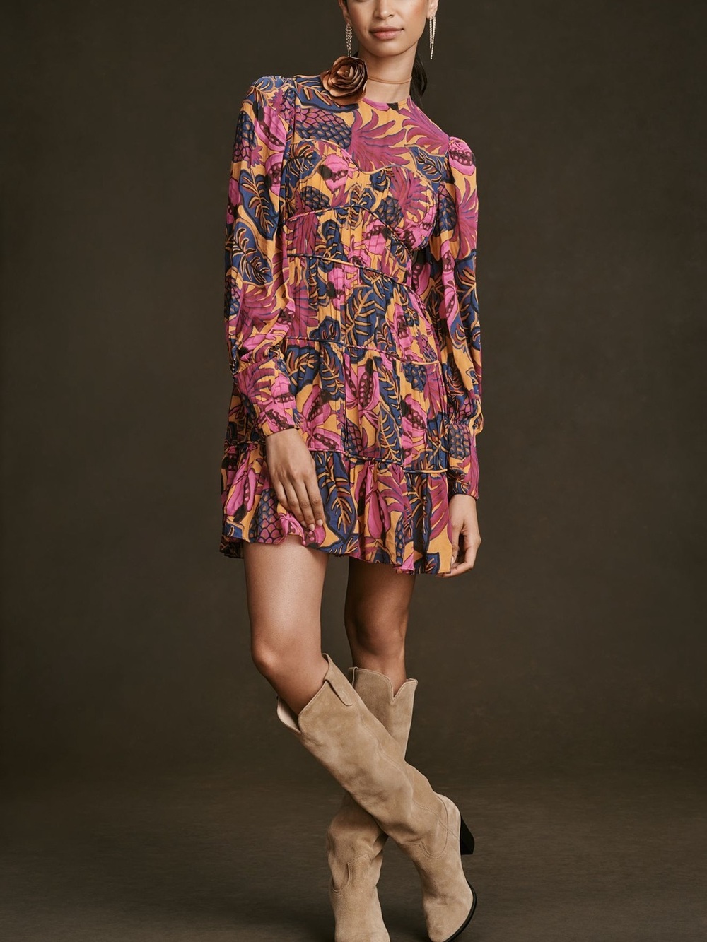 Farm Rio Fruit Dream Long-Sleeve
Mini Dress - Picture 1 of 4